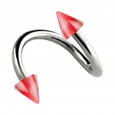 Helix Piercing Twisted Ring w/ Red/White Checkered Spikes