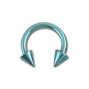 Ohr- / Tragus-Piercing Titan Grad 23 Eloxiert Hellblau Zwei Spitzen