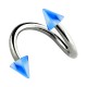 Spiral-Piercing Helix Acryl Spitzen Karierten Dunkelblau / Weiß