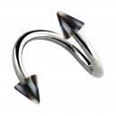 Spiral-Piercing Helix Acryl Spitzen Karierten Schwarz / Weiß