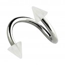 Spiral-Piercing Helix Acryl Spitzen Karierten Transparent / Wei&szlig;