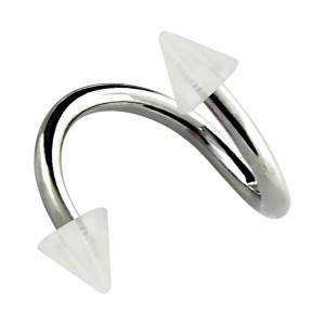 Spiral-Piercing Helix Acryl Spitzen Karierten Transparent / Weiß