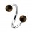 Spiral-Piercing Helix / Lippe / Ohr Zwei Kugeln Sonoholz