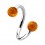 Spiral-Piercing Helix / Lippe / Ohr Zwei Kugeln Teakholz