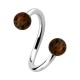 Earlobe/Lip/Helix Twisted Barbell Ring w/ Two Palm Wood Balls