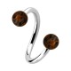 Spiral-Piercing Helix / Lippe / Ohr Zwei Kugeln Palmenholz