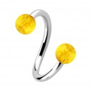 Spiral-Piercing Helix / Lippe / Ohr Zwei Kugeln Jackfruchtholz