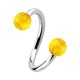 Spiral-Piercing Helix / Lippe / Ohr Zwei Kugeln Jackfruchtholz