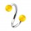 Spiral-Piercing Helix / Lippe / Ohr Zwei Kugeln Jackfruchtholz