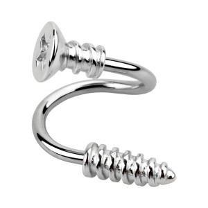 Spiral-Piercing Helix / Lippe / Ohr Stahl 316L Kreuzschlitzschraube