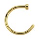 Gold Anodized Opened Nose Ring Piercing w/ Top Cylinder