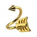 Spiral- / Helix-Piercing Anodisierung Gold Pfeil Spitze