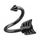 Piercing Hélix / Espiral Anodización Negro Flecha Spike