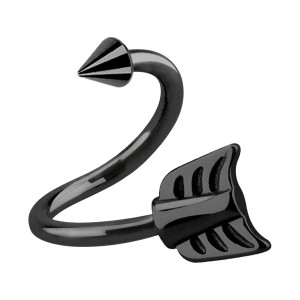 Spiral- / Helix-Piercing Anodisierung Schwarz Pfeil Spitze
