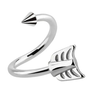 Spiral- / Helix-Piercing Metallisiert Pfeil Spitze
