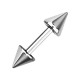Two Spikes Simple 316L Steel Tragus/Helix Piercing Jewel Barbell