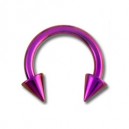 Ohr- / Tragus-Piercing Titan Grad 23 Eloxiert Rosa Zwei Spitzen