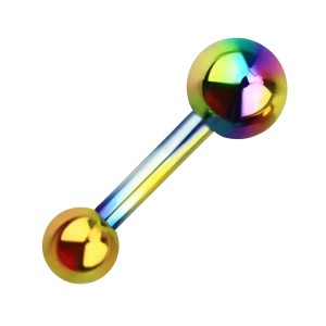 Big Ball Rainbow Anodized Helix/Tragus Piercing Jewel Barbell