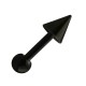 Tragus- / Helix-Piercing-Schmuck Blackline Eloxiert Schwarz Große Spitze