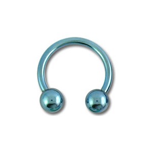 Ohr- / Tragus-Piercing Titan Grad 23 Eloxiert Hellblau Zwei Kugeln