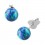 Ohrring 925 Sterlingsilber Synthetischen Opal Blau / Grün