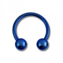 Ohr- / Tragus-Piercing Titan Grad 23 Eloxiert Marineblau Zwei Kugeln