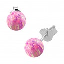 Ohrringe 925 Sterlingsilber Synthetischen Opal Rosa