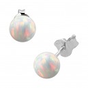 Ohrringe 925 Sterlingsilber Synthetischen Opal Wei&szlig;