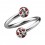 Piercing Spirale Helix / Lippe / Ohr Kristall Strass Weiß Punkte Rote