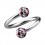 Spiral-Piercing Helix / Lippe / Ohr Kristall Strass Wei&szlig; Punkte Rosa