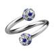 Spiral-Piercing Helix / Lippe / Ohr Kristall Strass Weiß Punkte Blaue