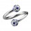 Spiral-Piercing Helix / Lippe / Ohr Kristall Strass Wei&szlig; Punkte Blaue