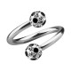 Spiral-Piercing Helix / Lippe / Ohr Kristall Strass Weiß Punkte Schwarze