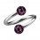 Piercing Spirale Helix / Lippe / Ohr Kristall Strass Lila Linien Schwarze