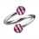 Spiral-Piercing Helix / Lippe / Ohr Kristall Strass Wei&szlig; Linien Rosa