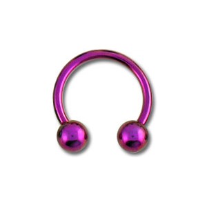 Pink Anodized Grade 23 Titanium Tragus / Earlob Ring w/ Two Balls