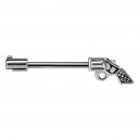 Revolver Pistol 316L Surgical Steel Nipple Piercing Barbell