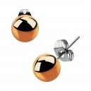 Ohrringe Stud Chirurgenstahl Eloxiert Golden Rosa Kugel