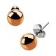 Ball Rose Gold Anodized Surgical Steel Earrings Ear Stud Pair