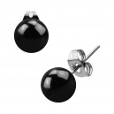 Ball Black Anodized Surgical Steel Earrings Ear Stud Pair
