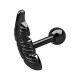 Helix- / Tragus-Schmuck Piercing Stahl 316L Eloxiert Schwarz Feder