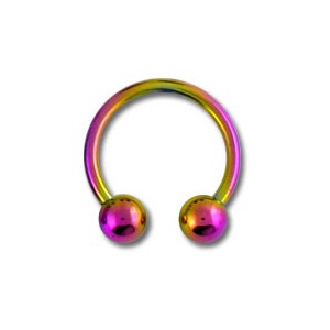 Ohr- / Tragus-Piercing Titan Grad 23 Eloxiert Mehrfarbig Zwei Kugeln