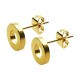 Gold Anodized Thick Big Circle 316L Steel Earrings Ear Pair