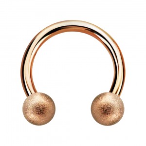 Hufeisen-Piercing Glanz Effekt Golden Rosa Kugeln