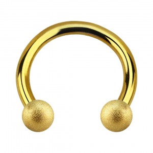 Hufeisen-Piercing Glanz Effekt Golden Kugeln