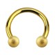Hufeisen-Piercing Glanz Effekt Golden Kugeln