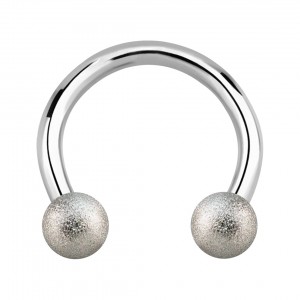 Hufeisen-Piercing Glanz Effekt Silber Kugeln
