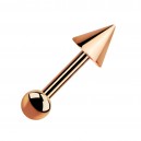 Big Spike Rose Gold Anodized Helix/Tragus Piercing Jewel Barbell