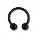 Ohr- / Tragus-Piercing Blackline Titan Grad 23 Eloxiert Schwarz Zwei Kugeln