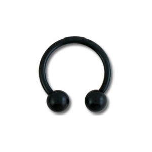 Ohr- / Tragus-Piercing Blackline Titan Grad 23 Eloxiert Schwarz Zwei Kugeln